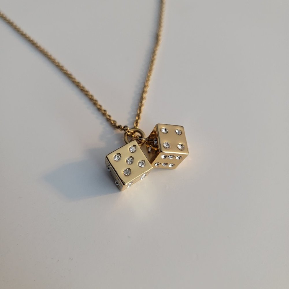Kate Spade - Lucky Streak Dice Mini Pendant necklace- 12 CT gold plate